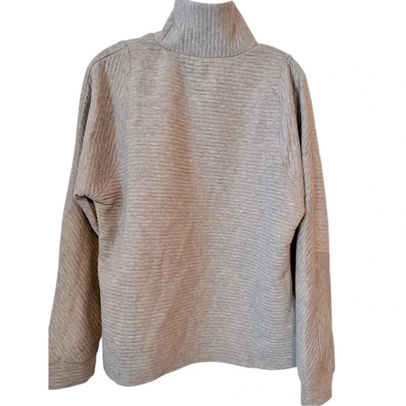 NWT Women’s Fashion Grey 1/4 Zip Up Jacket Long Sleeve Sweat Shirt Casual Top - Picture 5 of 6